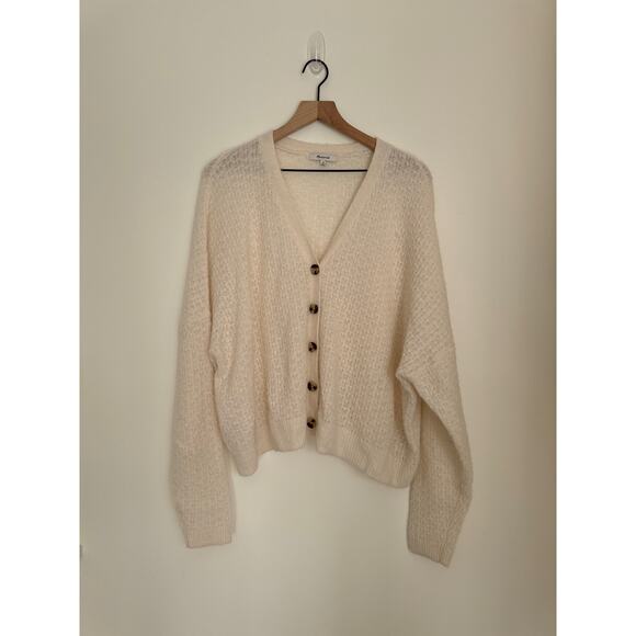 Madewell Sweaters - Madewell Slouchy Alpaca Blend Button Front Cardigan in Cream. 2x